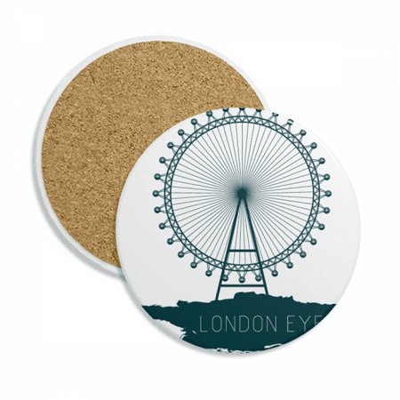 

Britain UK London Eye United Kingdom Coaster Cup Mug Tabletop Protection Absorbent Stone