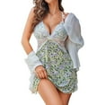 thumbnail image 1 of Lixiuxyad Nuisette en Dentelle Lingerie Nuit Passionnée Léopard à Bretelles Robe Aguichant Verte, 1 of 5