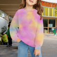 thumbnail image 3 of Mercatoo Teen Girls Tie Dye Crew Neck Sweatshirts Cute Cotton Pullover Sweatshirts Kids Long Sleeve Gradient Color Sweater, 3 of 7