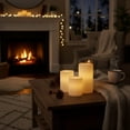 thumbnail image 2 of Lavish Home 3-Piece Battery Operated Candles Set - LED Flameless Candles Battery Operated with Remote (White), 2 of 9