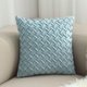 thumbnail image 1 of Nvzi Funda de almohada decorativa con diseño de tejido de canasta, de gamuza súper suave, cuadrada y lisa (azul claro, 45,7 x 45,7 cm), 1 of 5