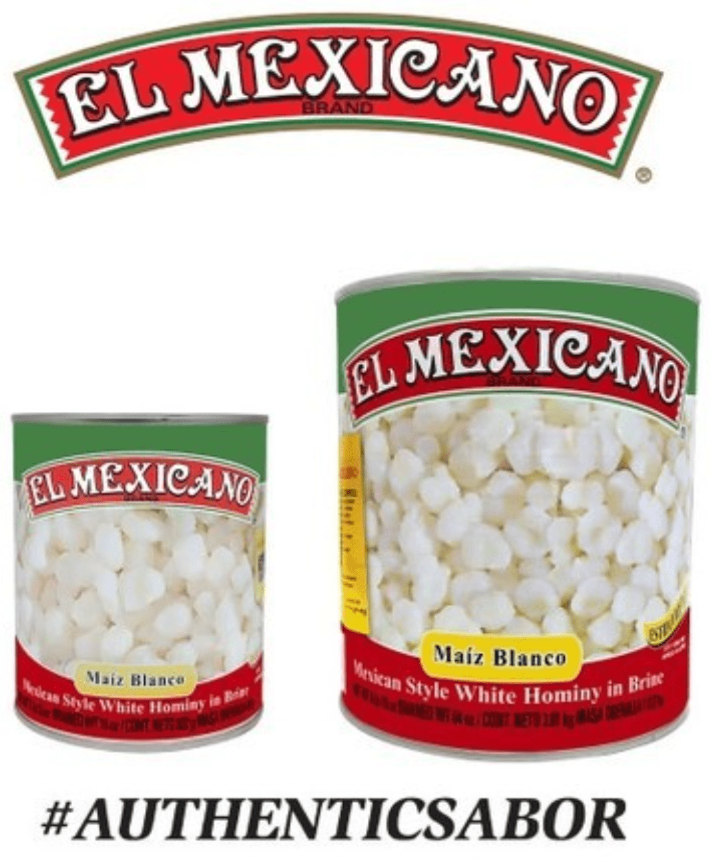 El Mexicano Maiz Blanco, Mexican Style White Hominy, 29 oz Can