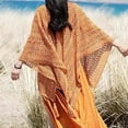 thumbnail image 3 of WREESH Oversized Women's Shawl Wraps, Open Front Shawl Wraps Cape Casual Cardigan Scarf for Fall Winter Orange, 3 of 4