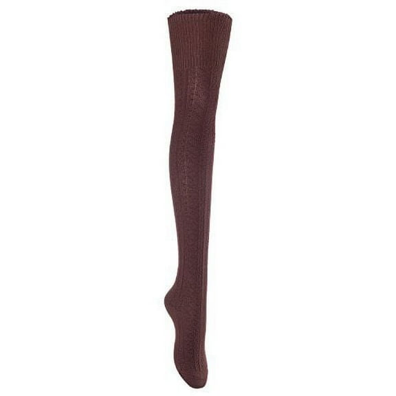 Lian LifeStyle Women's 1 Pair Fashion Thigh High Cotton Socks Over Knee High Leg Warmers LLS1025 Size 6-9(Coffee)