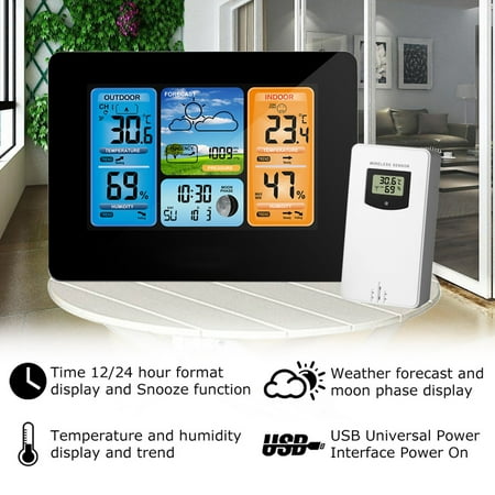 Home Weather Stations Wireless Indoor Outdoor, Color Weather Forecast
