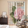 thumbnail image 3 of Pink Vintage Floral Kitchen Curtains 84 Inch Length, Summer Botanical Retro Grommet Top Bedroom Living Room Curtains, Light Filtering Cafe Curtain Drapes 2 Panels Set 84''x84'', 3 of 9