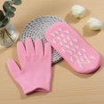thumbnail image 3 of Moisturizing Gloves and Socks, Gel Spa Moisturizing Therapy Sock ＆ Glove, Overnight Gloves for Dry Hands, Repair and Soften Aging, Hand and Feet Care for Chapped and Dry Skin (Pink), 3 of 7