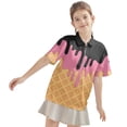 thumbnail image 3 of TAIAOJING Boy Girl Versatile T-Shirts Ice Cream Printed Short Sleeve Turndown Collar Stylish Tshirts Zipper Up Top For Toddler To Teenager Relaxed Fit Lightweight Daily Wear, 3 of 7