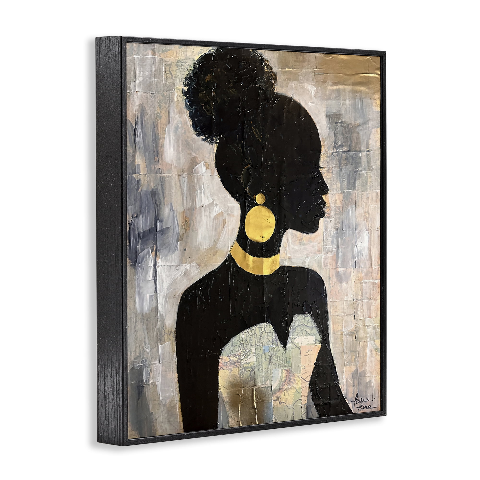 Stupell Industries Elegant Fashion Silhouette Black Framed Giclee Art, design by Lauren Luna