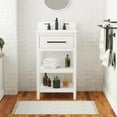 thumbnail image 3 of REALROOMS Pisa 20 Inch Bathroom Vanity with Carrera Countertop & 2 Storage Shelves, White, 3 of 9