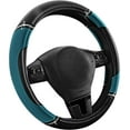 thumbnail image 2 of Leather Steering Wheel Cover - Made with PVC Leather - Anti-Slip, Universal Fit 14 1/2 inches to 15 inches - Dark Blue, 2 of 16