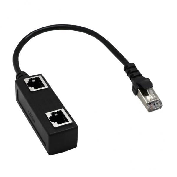 Cable Divisor Hugo 1 a 2 Puertos Adaptador de Enchufe Ethernet Cat Six