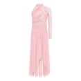 thumbnail image 5 of TTAO Teen Girls Ballet High-Low Skirt Latin Jazz Contemporary Dance Dress Dancing Gymnastics Skirted Leotard Pink 12, 5 of 7