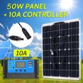 thumbnail image 1 of Yeacher 50W 18V Monocrystalline Solar Panel Module Kit High Efficiency IP65 Water Resistance with 10/20/30/40/50A, 1 of 8