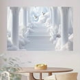 thumbnail image 5 of Heaven Backdrop Dreamy Clouds Columns White Doves Wedding Photography Background Stairs to Heaven Baptism Anniversary Party Decorations Banner Supplies Photo Booth Props, 5 of 6