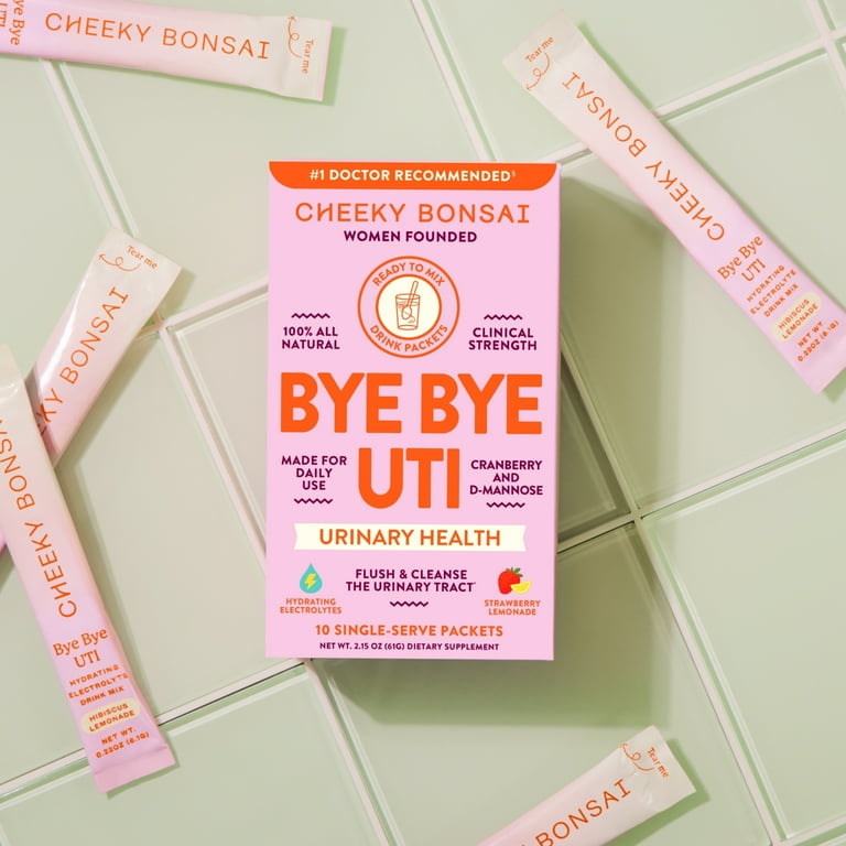 2 pack) Cheeky Bonsai Bye Bye UTI Strawberry Lemonade Powdered