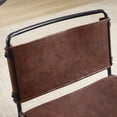 thumbnail image 2 of Retro Leather Leisure Chair Set of 2, Modern Antique Brown PU Armless Accent Chairs with Black Metal Legs, Water-Resistant & Breathable for Living Room & Leisure Areas, 25.6"W x 21.7"D x 28.3"H, 2 of 6