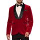thumbnail image 1 of Blazers de Tuxedo de Terciopelo INSPIRE CHIC para hombres, con solapa de chal, chaquetas formales para bodas, 2XL, burdeos, 1 of 5