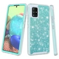 thumbnail image 4 of for Samsung Galaxy A71 4G (NOT FOR A71 5G) Glitter Phone Case Dual Layer Full-Body Rugged Clear Back Case Drop Resistant Shockproof Case with Built In Screen Protector (Teal), 4 of 4