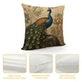 thumbnail image 4 of JEUXUS Chinoiserie Pillow Cover Peacock Vintage Decorative Throw Pillow Case Cushion Cover for Bedroom Sofa Living Room Couch Chair Office, 4 of 5