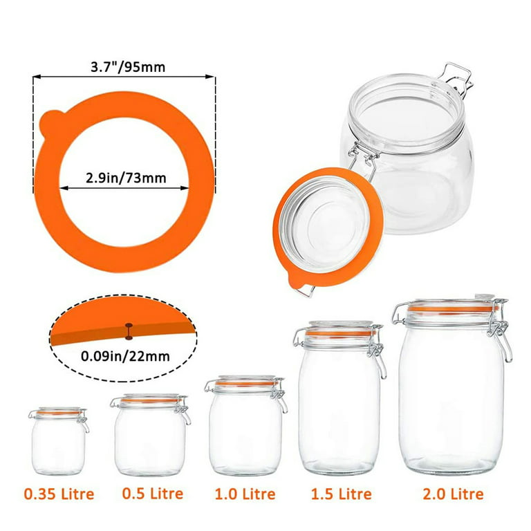 4 Pieces Replacement Silicone Sealing Rings Gaskets Silicone Jar Gasket  Replacements Silicone Seals White Airtight Silicone Gaskets Seasoning Rings