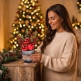 thumbnail image 5 of Christmas decoration-Christmas wrought iron galvanized barrel desktop potted ornaments simulation pine berries holiday decoration desktop Christmas tree, 5 of 8