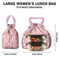 thumbnail image 5 of Cavalier King Charles Spaniels and Flowers Drawstring Lunch Bag Women - Drawstring Lunch Bag Insulated for Work Office - Stain-Resistant Large Lunchbags for Women with Multi-Pockets, 5 of 6