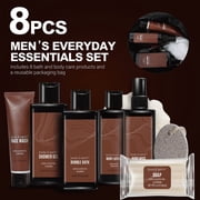 Body & Earth Bath Gift Sets for Men Fathers Day Gift Ideas, 8 Pcs Sandalwood Luxury Spa Gift Basket Body Care Sets with Toiletry Bag Birthday Gifts for Dad Husband