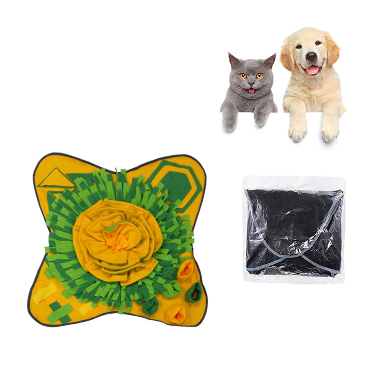 ZPAQI Dog Dispensing Snuffle Stuffed Chew Toys for Puppy Teething Soft Plush Flower