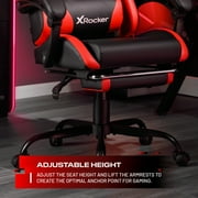 X Rocker Apex PC Gaming Chair with Massage Function and Footrest, Red