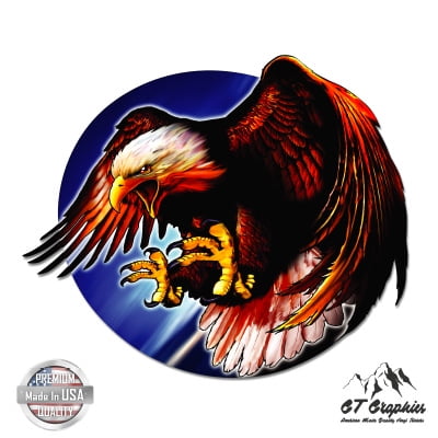 Eagle American Pride Biker - 5" Vinyl Sticker - For Car Laptop I-Pad - Waterproof Decal
