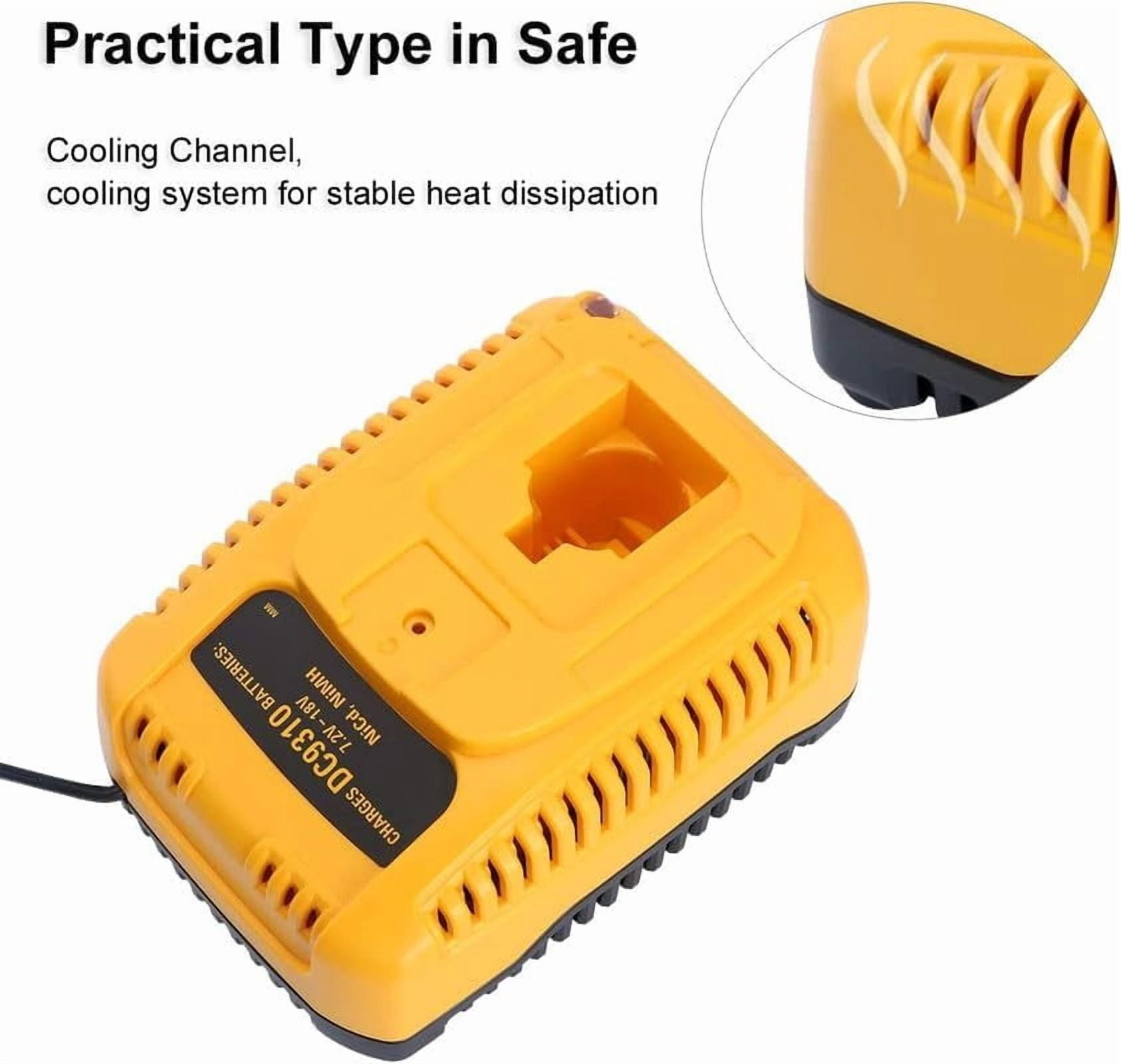 DC9310 Charger Compatible with DeWalt 18V NiCad NiMh DC9096 DC9098 DC9099 DW9099 DW9072 DW9057 DW9091 DW9094 DC9071 DW9062 DC9091 Power Tool Battery Charger