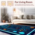 thumbnail image 2 of ODIKA 8'x10' Machine Washable Non-Slip Area Rug, Pixelated Retro Arcade Featuring Circuit Lines High Traffic Rug, Blue, 129166, 2 of 7