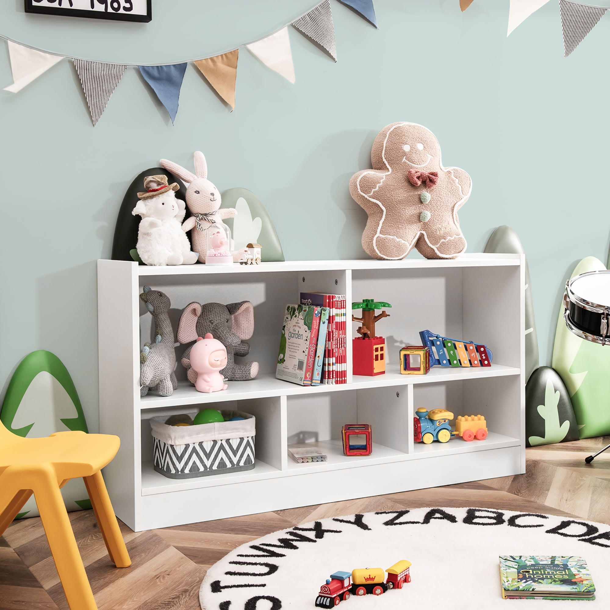 COSTWAY Librería para Niños y Organizador Juguetes, Mueble de 5 Cubos para  Ordenar Juguetes Muñecas y Libros, Estante de Madera con 5 Compartimientos  para Cuarto de Juegos (Natural) : : Hogar y cocina