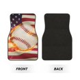 thumbnail image 2 of Kdxio Baseball Ball With Flag Print Car Floor Mats Universal SUV Front Rear Floor Foot Mats 4-Piece Full Set with Non-Slip Rubber Backing Car Accessories for Most Cars, 2 of 7