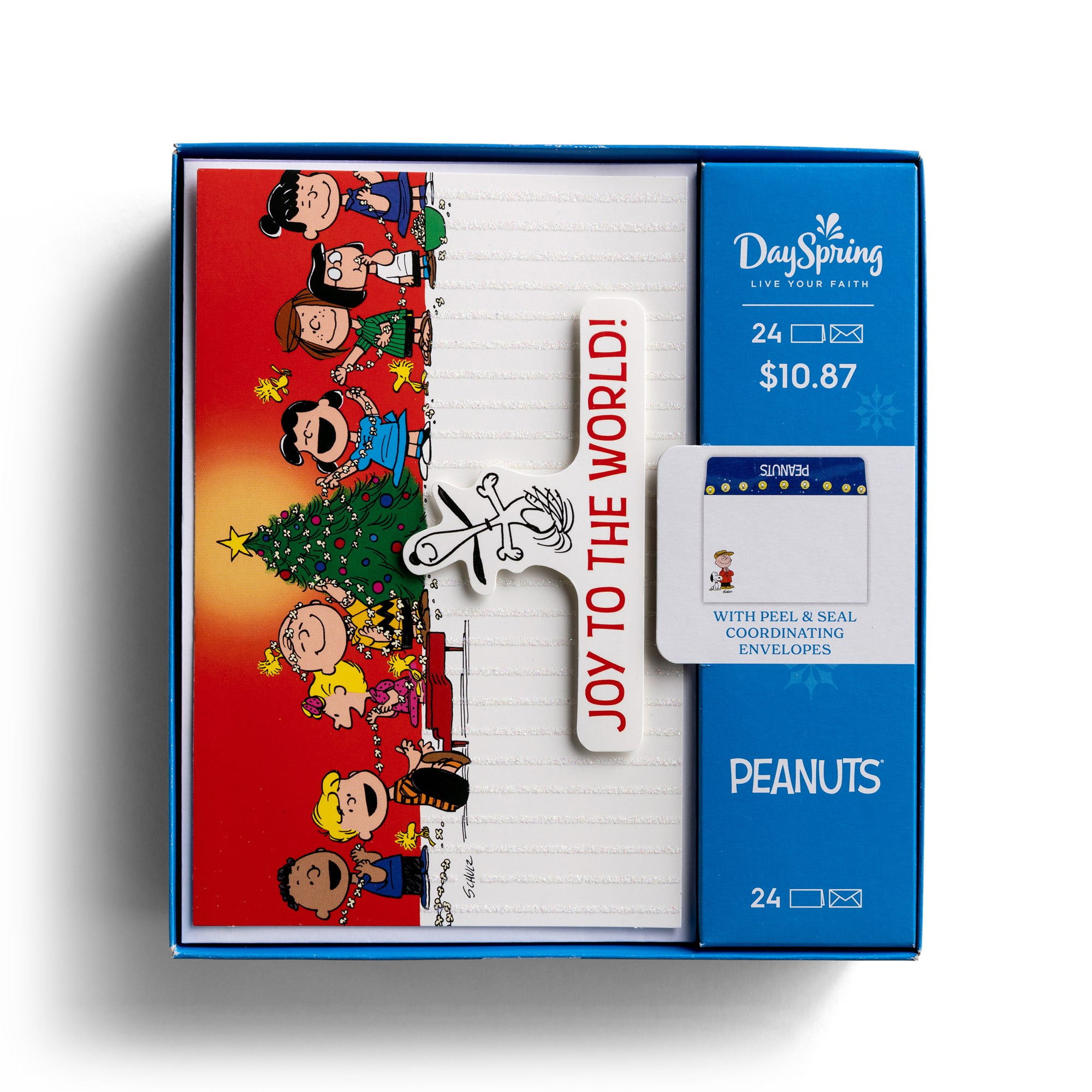DaySpring 24 Inspirational Christmas Boxed Cards, Peanuts Joy to the World, KJV