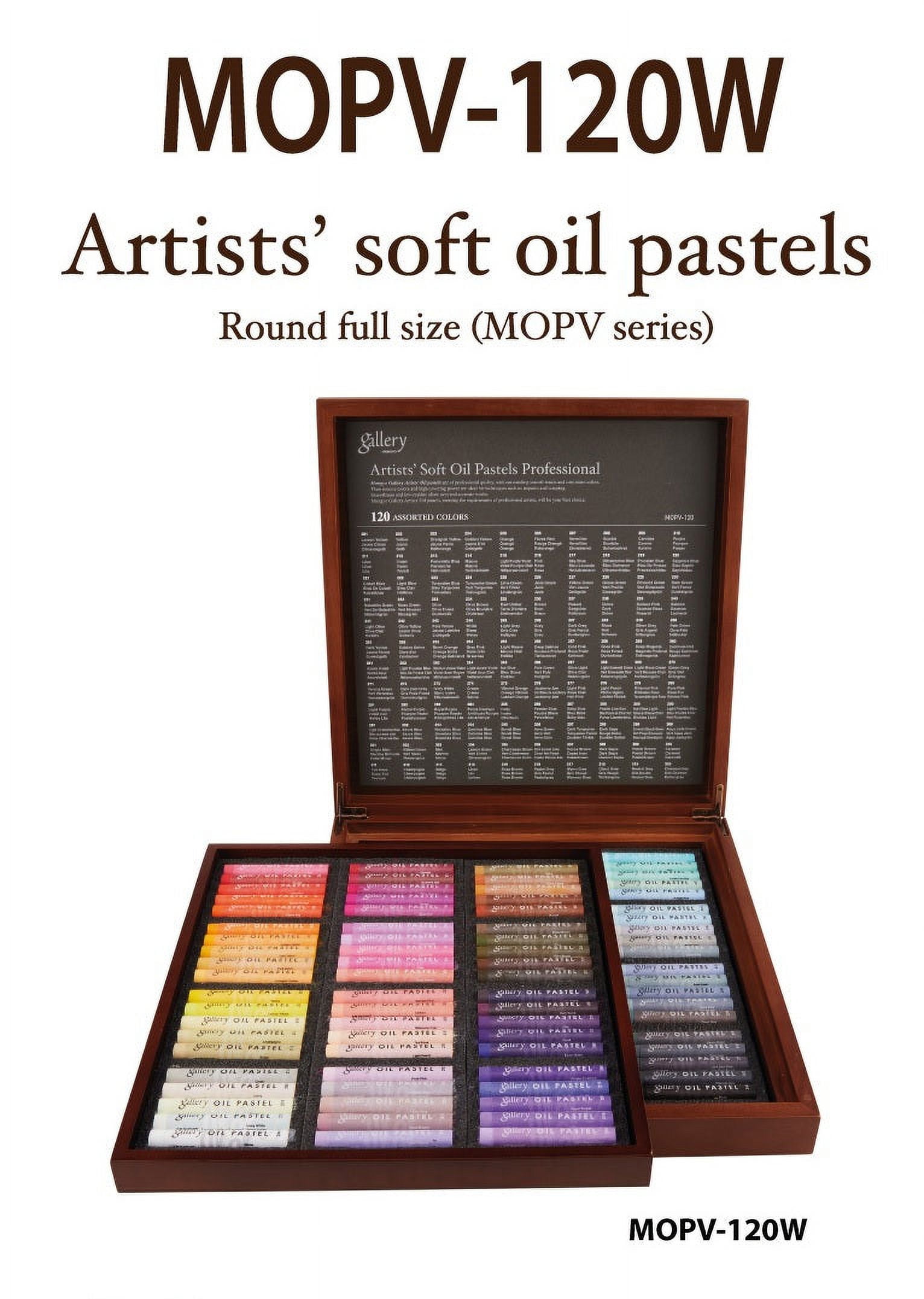 Mungyo Gallery Soft Oil Pastels Wood Box Set of 120 - Assorted Colors (MOPV-120W)