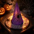 thumbnail image 2 of BELTNOV Halloween Witches Hat Spider web Witch/Wizard Hats Unisex Party Accessory Purple, 2 of 5