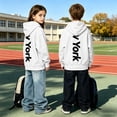 thumbnail image 2 of Vividxx Boys Hoodies Back Letter Print Pullover Hoodie Long Sleeve Hooded Sweatshirt Casual Soft Top For Kids For Fall Winter Preppy Clothes 9-10 Years, 2 of 8