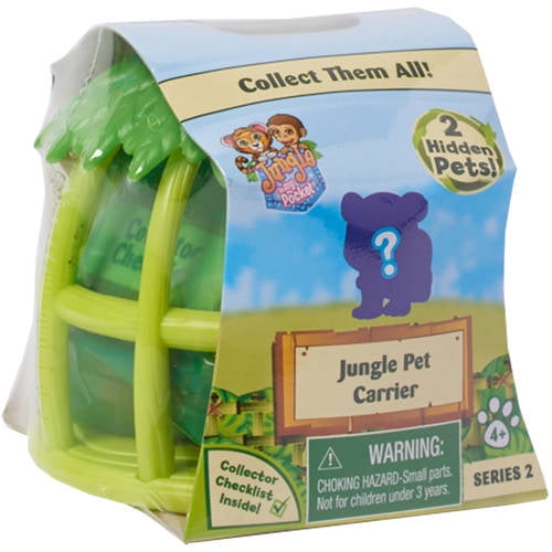 Jungle in My Pocket Pet Carrier with Animals, Green Carrier 
