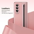 thumbnail image 4 of for Samsung Galaxy Z Fold 3 Case: Support All Magsafe Accessories | Fold 3 New Slim S Pen  Holder & Free Stylus | Hinge Protection, PU Leather Back, Tempered Glass Screen Protector - Pink, 4 of 9