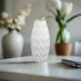 thumbnail image 4 of Dallyn Ceramic Rounded Bellied Vase with Round Lip and Embossed Wave Design, 4 of 7