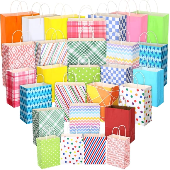 Tenceur Set de 28 Bolsas de Regalo de Papel Kraft en Tamaños Variados
