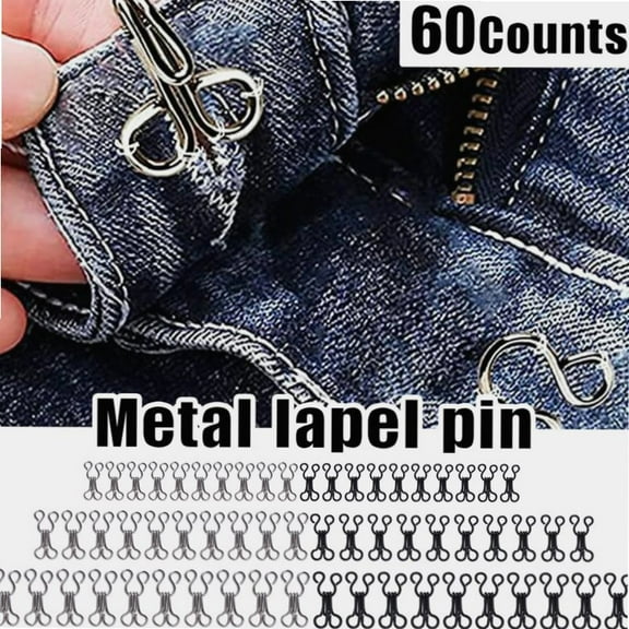 60 Counts Sewing Hooks and Eyes Closure for Bra Clothing Trousers Skirt DIY Craft, 3 Sizes (Silver, Black)