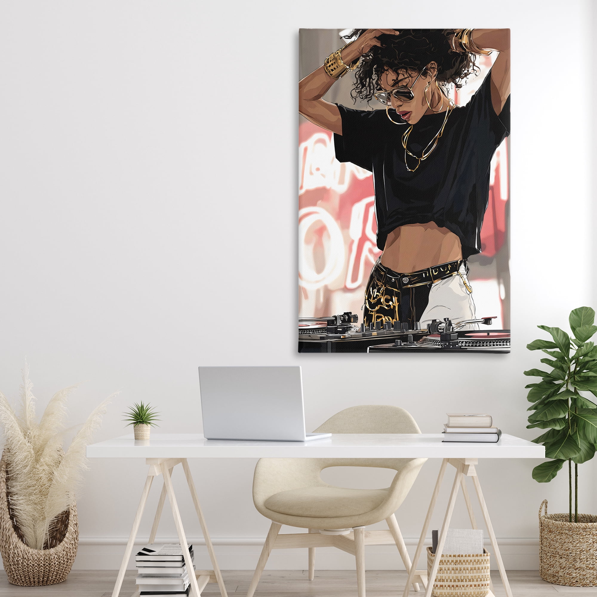 Stupell Industries Trendy Female DJ Musician Canvas Wall Art, design by Franklyn Gregory