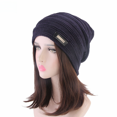 thumbnail image 3 of Gorro de lana de invierno de metal para hombres y mujeres con interior de pelo, gorro de tubo largo, gorro de protección auditiva estilo hip-hop, 3 of 5