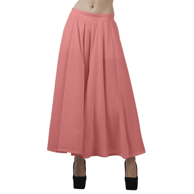 Moomaya WoMen's Flair Wide Leg Plazzo Pants Solid Color Elastic Waist Bottomwear