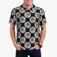 thumbnail image 3 of Balery White Sunflowers Printed Men’s Short Sleeve Polo Shirt, Midweight Men's Shirt,Golf Polo shirts -4X-Large, 3 of 9