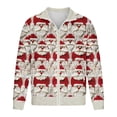 thumbnail image 5 of KeShDi Mens Leather Jacket Men's Christmas Print Warm Christmas Full Zip Cardigan Long Sleeve Hoodless Casual Coat Beige 3X, 5 of 5
