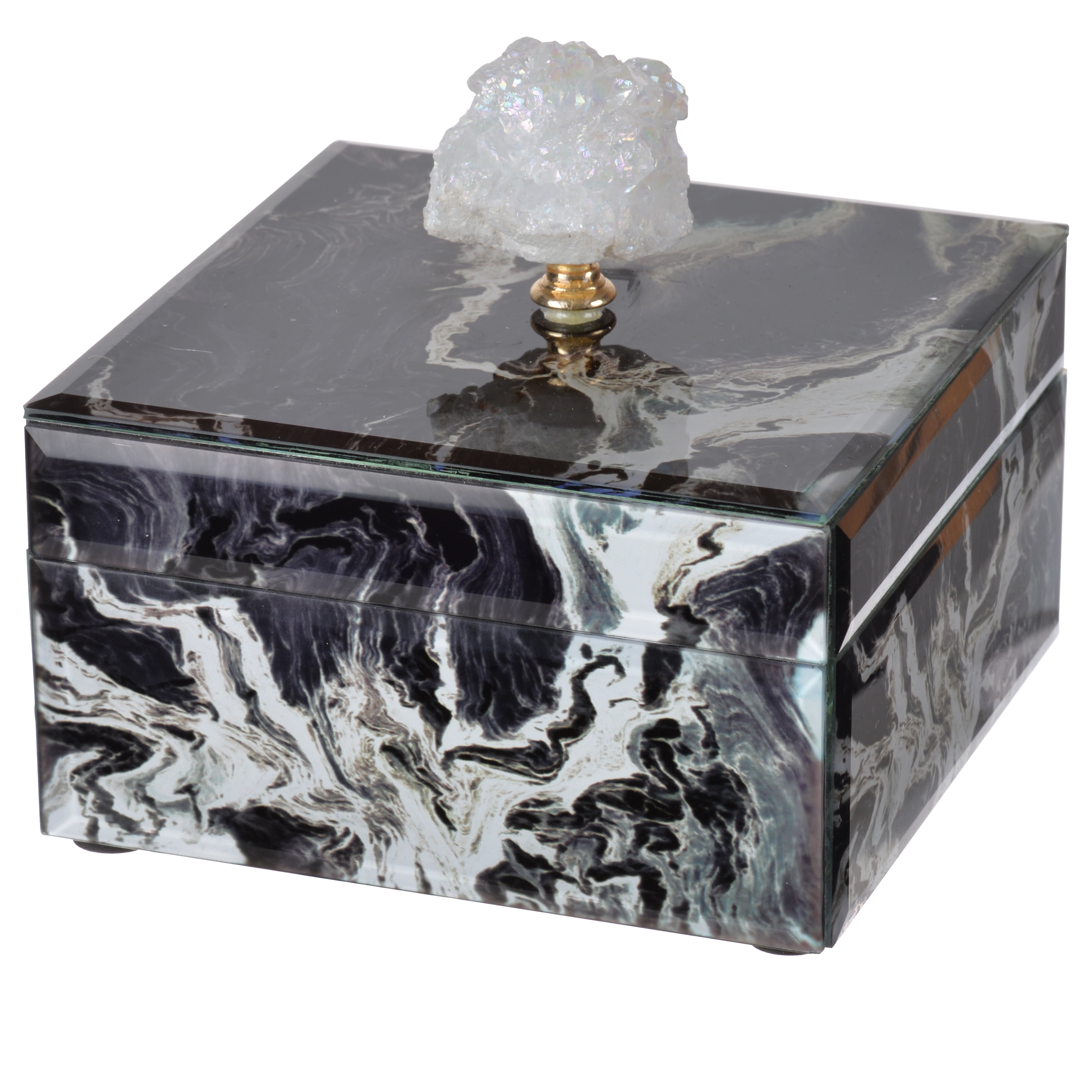 A&B Home Bethany Black Marble Jewelry Box